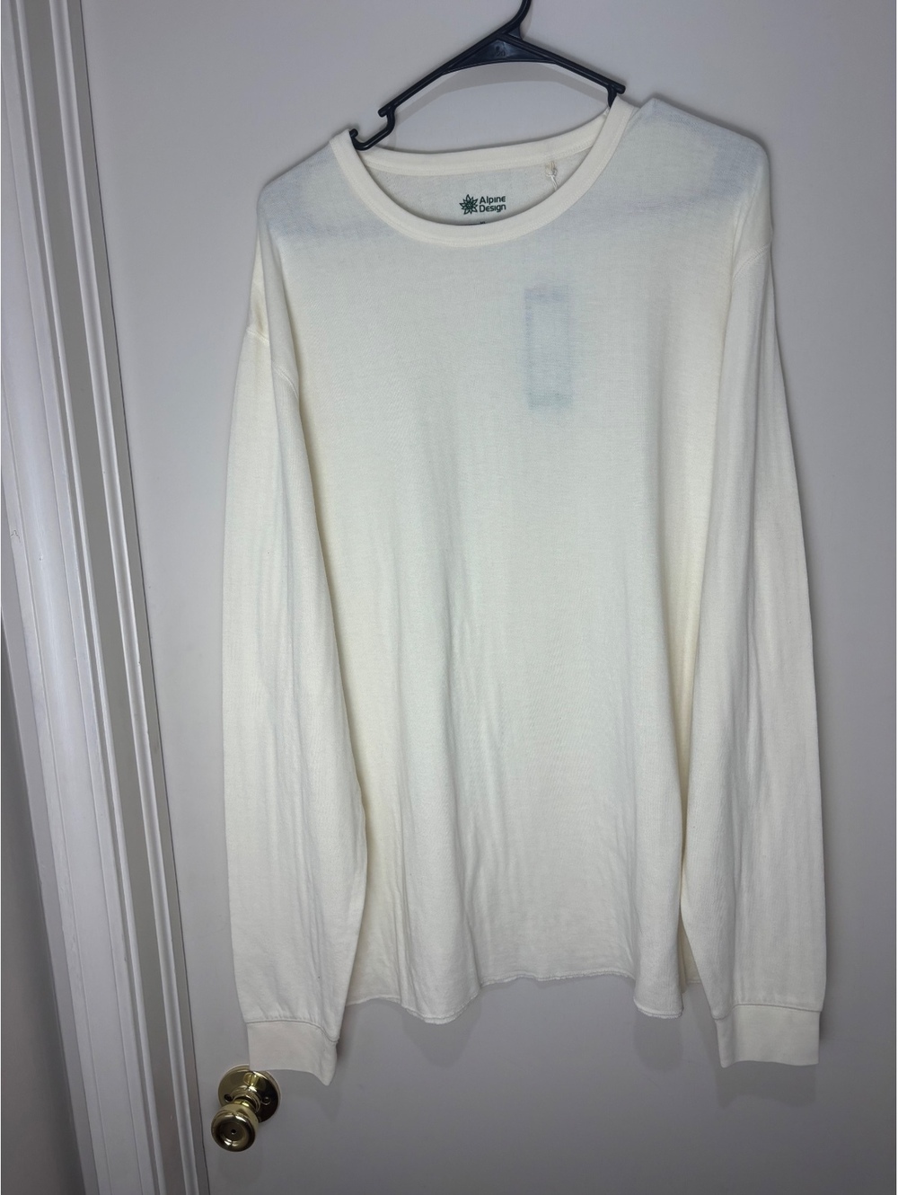 Alpine Design Men’s XL UPF 50+ Long Sleeve Crew Shirt Off White NWT
